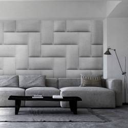 mur capitonné design gris