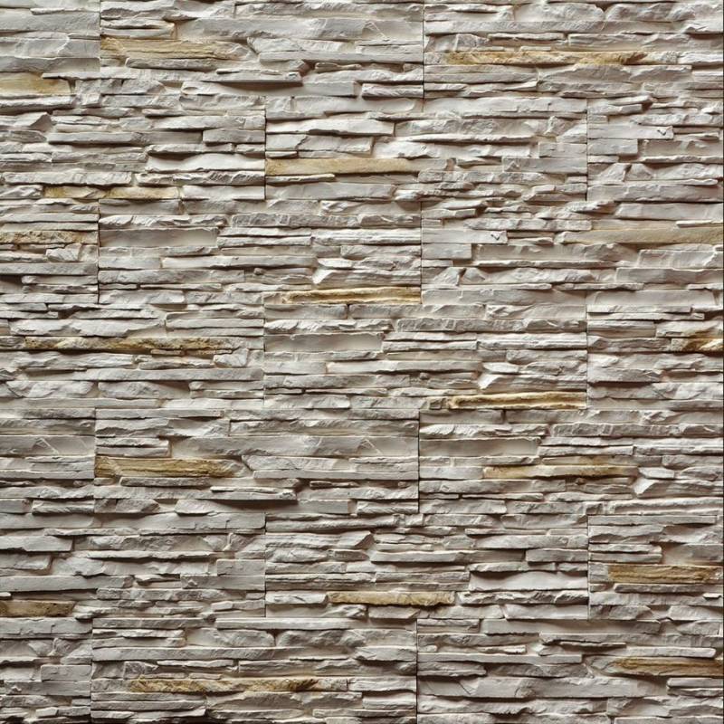 Parement mural plâtre imitation pierre beige