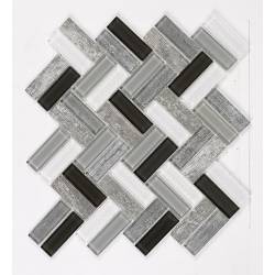 Mosaïque Verre - Mix Gris -...