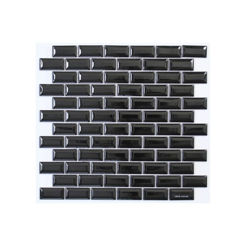 MAT INTER - Feuille 300x300x6mm - Tesselle 25x50 - Mosaïque "Metro" porcelaine noir