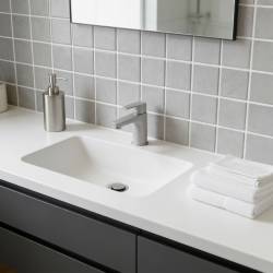 MAT INTER - Feuille 300x300 - Tesselle 50x50x6mm - Porcelaine anti d. gris clair