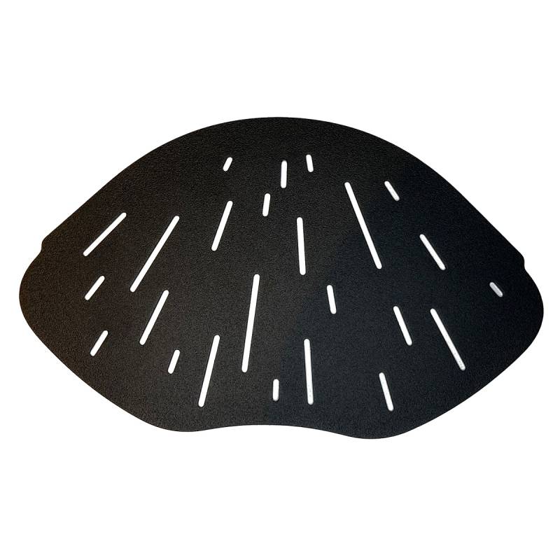 MAT INTER - Lagoon inox noir - Tablette d'angle arrondi - Motif strie - 2mm