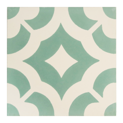 carreaux de ciment vert et blanc motif
