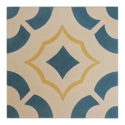 carreaux de ciment beige motif floral